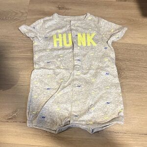 Carter's Light Gray Bodysuit with Yellow and Blue Details
